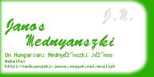 janos mednyanszki business card